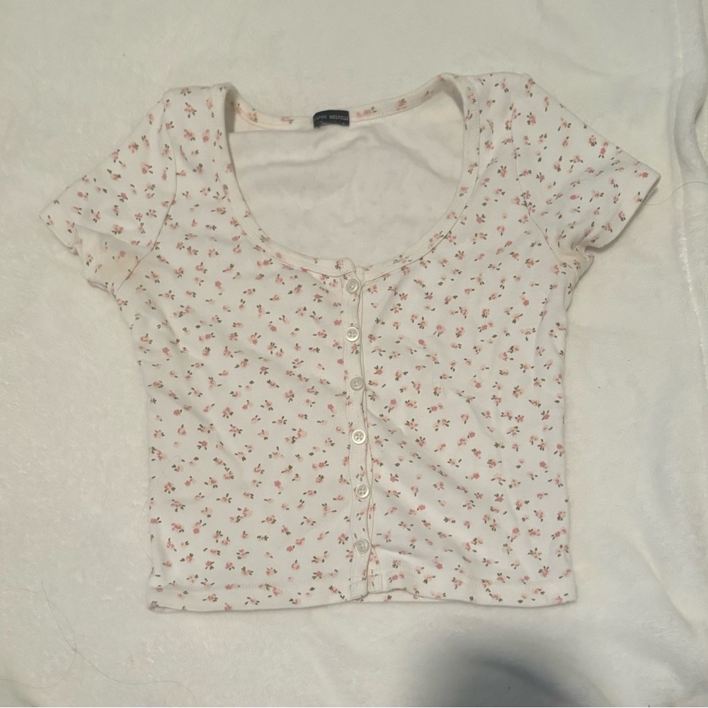 Brandy Melville Floral Zelly Top